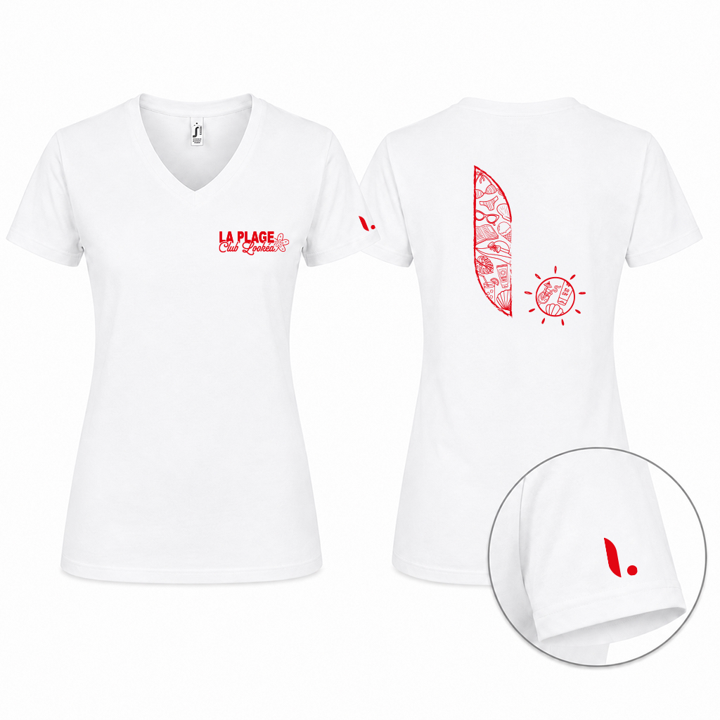 T-shirt femme col V cintré Club Lookéa